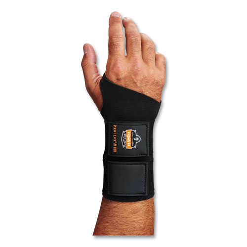 Image of Ergodyne® Proflex 675 Ambidextrous Double Strap Wrist Support, Medium, Fits Left/Right Hand, Black, Ships In 1-3 Business Days