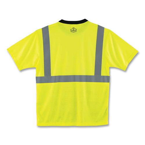 GloWear 8289BK Class 2 Hi-Vis T-Shirt with Black Bottom, X-Large, Lime, Ships in 1-3 Business Days