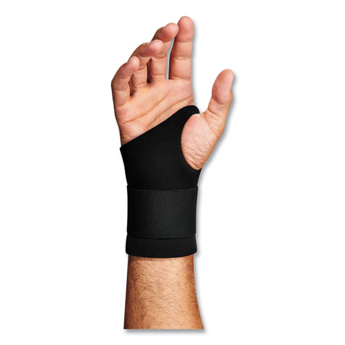 Image of Ergodyne® Proflex 670 Ambidextrous Single Strap Wrist Support, Medium, Fits Left/Right Hand, Black, Ships In 1-3 Business Days