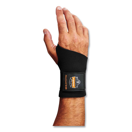 Image of Ergodyne® Proflex 670 Ambidextrous Single Strap Wrist Support, Large, Fits Left/Right Hand, Black, Ships In 1-3 Business Days