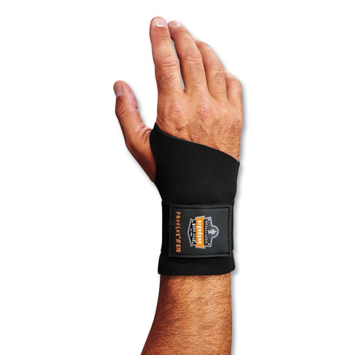 Image of Ergodyne® Proflex 670 Ambidextrous Single Strap Wrist Support, Medium, Fits Left/Right Hand, Black, Ships In 1-3 Business Days