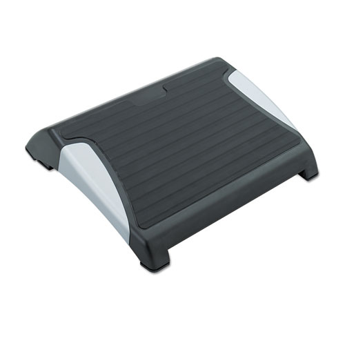 Safco® Restease Adjustable Footrest, 15.5W X 13.75D X 3.25 To 5H, Black/Silver
