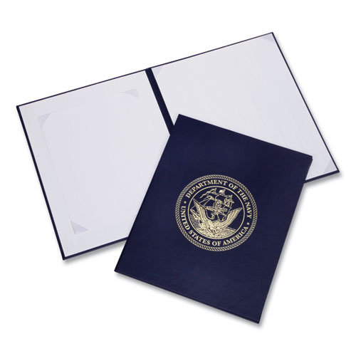 7510017011808 SKILCRAFT Awards Certificate Binder, Navy Seal, 14.5 x 11.5, Navy Blue/Gold