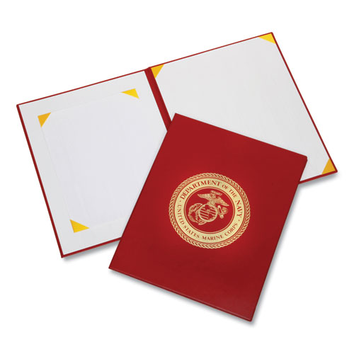 7510017011809 SKILCRAFT Awards Certificate Binder, USMC Seal, 14.5 x 11.5, Red/Gold