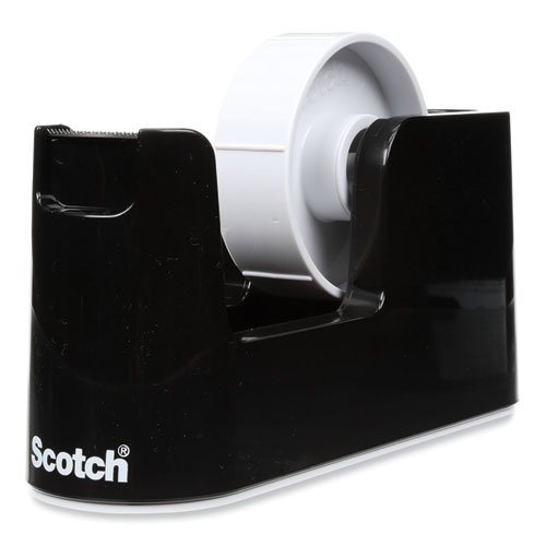 Image of Scotch® Heavy Duty Weighted Desktop Tape Dispenser With One Roll Of Tape, 3" Core, Abs, Black