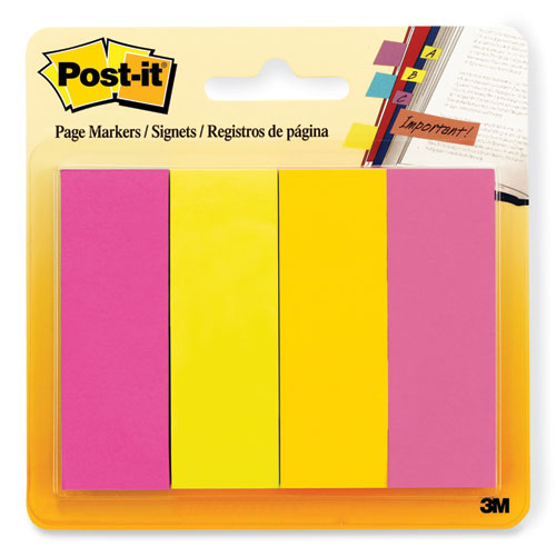 Post-it® Page Flag Markers, Assorted Brights, 50 Flags/Pad, 4 Pads/Pack