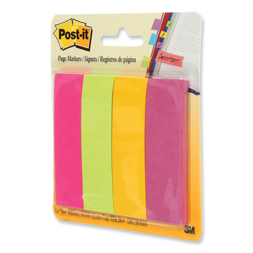 Image of Post-It® Page Flag Markers, Assorted Brights, 50 Flags/Pad, 4 Pads/Pack