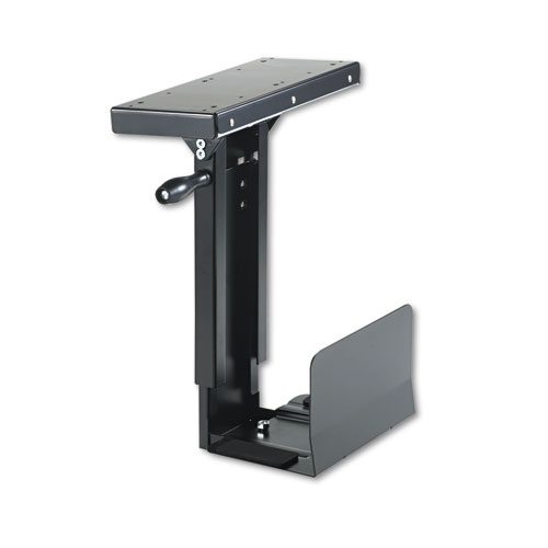 Ergo-Comfort Swivel-Mount Under CPU Stand, Supports 60 lb, 9w x 13.5d x 17.5h, Black