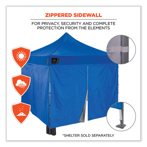 Shax 6054 Pop-Up Tent Sidewall Kit, Single Skin, 10 ft x 10 ft, Polyester, Blue, Ships in 1-3 Business Days