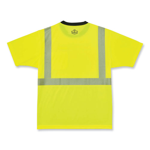 GloWear 8280BK Class 2 Performance T-Shirt with Black Bottom, Polyester, 3X-Large, Lime, Ships in 1-3 Business Days