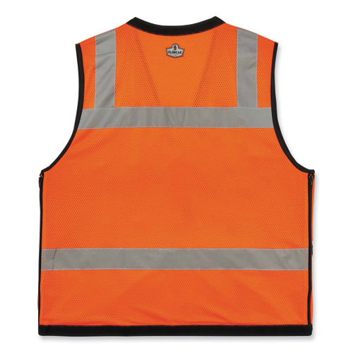 GloWear 8253HDZ Class 2 Heavy-Duty Mesh Surveyors Vest, Polyester, 4X-Large/5X-Large, Orange, Ships in 1-3 Business Days