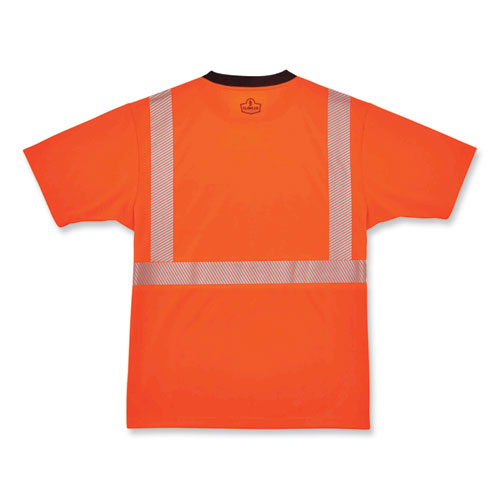 GloWear 8280BK Class 2 Performance T-Shirt with Black Bottom, Polyester, Large, Orange, Ships in 1-3 Business Days