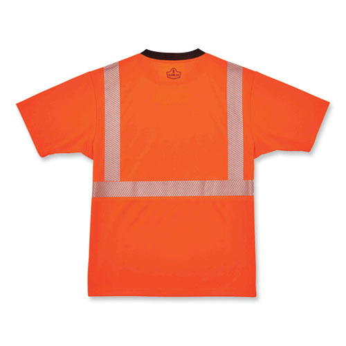 GloWear 8280BK Class 2 Performance T-Shirt with Black Bottom, Polyester, 2X-Large, Orange, Ships in 1-3 Business Days
