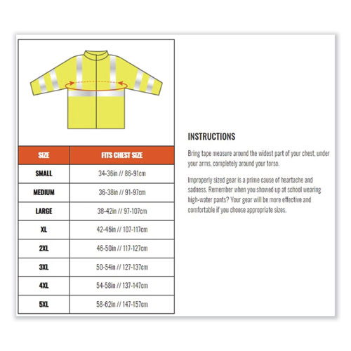 GloWear 8386 Class 3 Hi-Vis Outer Shell Jacket, Polyester, 2X-Large, Orange