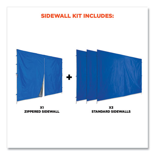 Image of Ergodyne® Shax 6054 Pop-Up Tent Sidewall Kit, Single Skin, 10 Ft X 10 Ft, Polyester, Blue, Ships In 1-3 Business Days