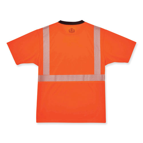 GloWear 8280BK Class 2 Performance T-Shirt with Black Bottom, Polyester, 4X-Large, Orange, Ships in 1-3 Business Days