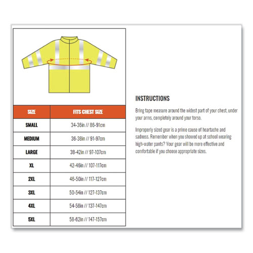 GloWear 8386 Class 3 Hi-Vis Outer Shell Jacket, Polyester, Large, Lime, Ships in 1-3 Business Days