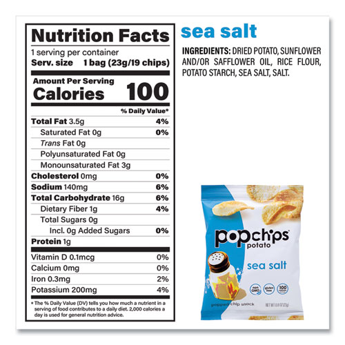 Potato Chips, Variety Pack, Barbeque, Sea Salt, Sour Cream and Onion, 0.8 oz Bag, 30/Pack, Ships in 1-3 Business Days