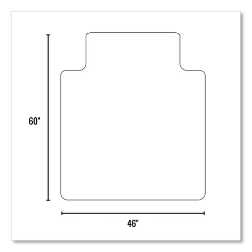 EverLife Chair Mat for Extra High Pile Carpet with Lip, 46 x 60, Clear