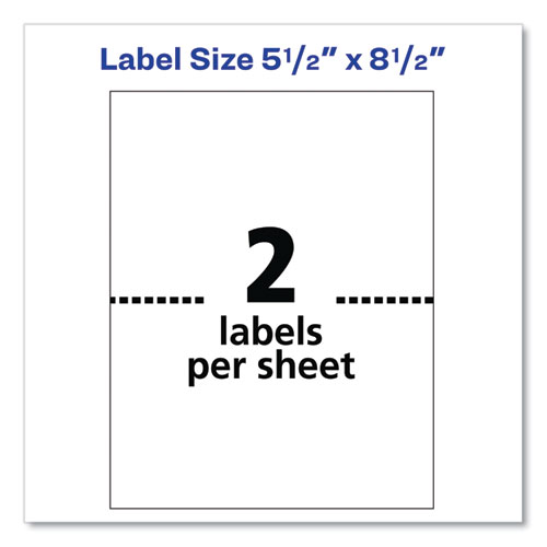 Image of Avery® Shipping Labels With Trueblock Technology, Inkjet Printers, 5.5 X 8.5, White, 2 Labels/Sheet, 100 Sheets/Pack, 2 Packs