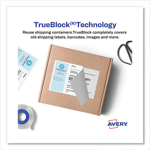 Image of Avery® Shipping Labels With Trueblock Technology, Inkjet Printers, 5.5 X 8.5, White, 2 Labels/Sheet, 100 Sheets/Pack, 2 Packs
