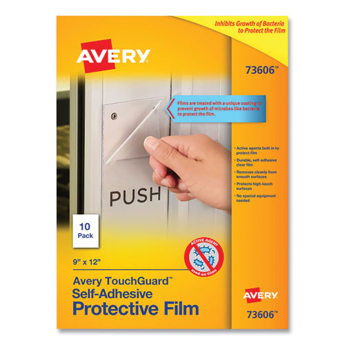 Avery® TouchGuard Protective Film Sheet, 9" x 12", Matte Clear, 10/Pack