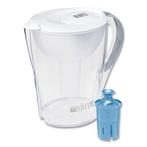 Pacifica Pitcher with Longlast+ Filter, 0.63 gal, White/Clear