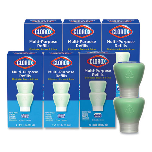 Image of Clorox Multipurpose Degreaser Cleaner Refill Pods, Crisp Lemon Scent, 2 Pods/Box, 8 Boxes/Carton