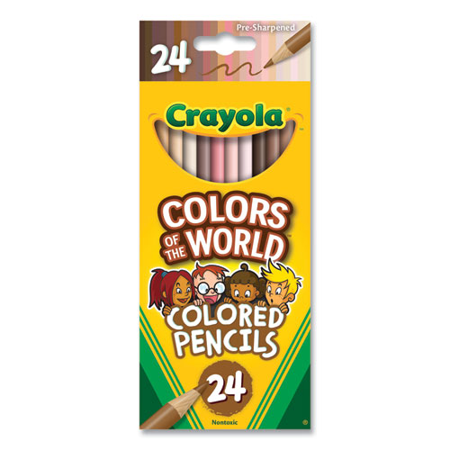 Crayola® Colors of the World Colored Pencils, Assorted Lead and Barrel Colors, 24/Pack