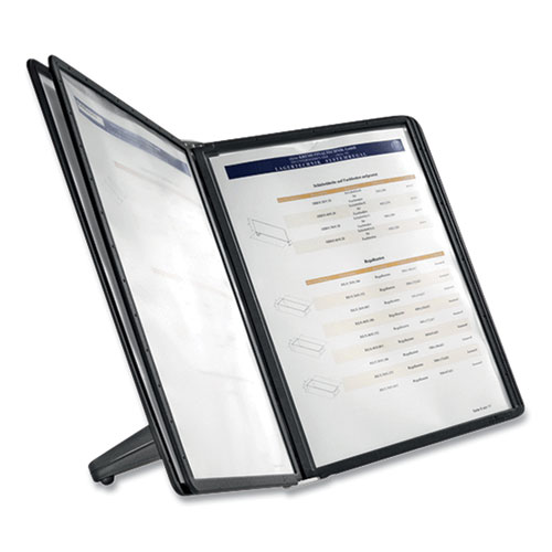 Durable® SHERPA SoHo Document Holder, 10 Panels, 13.5 x 3 x 10.38, Black Borders
