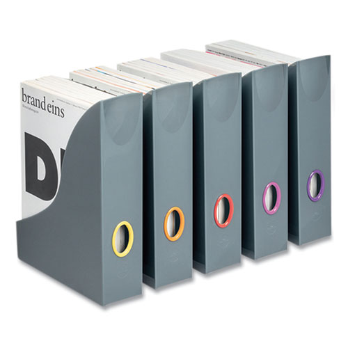 Image of Durable® Varicolor Plastic Magazine Racks, 2.88W X 9.5D X 12H, Gray/Multicolor, 5/Pack