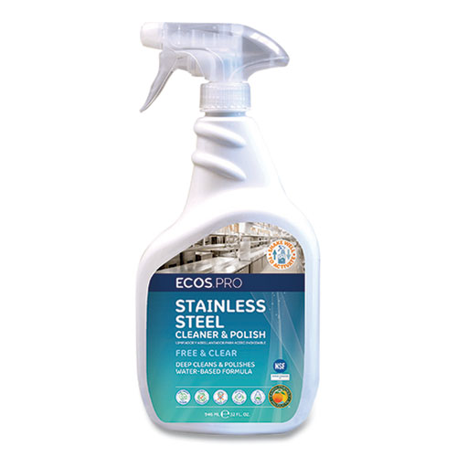 Boardwalk Stainless Steel Cleaner & Polish Lemon, 18oz Aerosol, 12/Carton