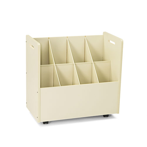 Image of Laminate Mobile Roll Files, 8 Compartments, 30.13w x 15.75d x 29.25h, Putty