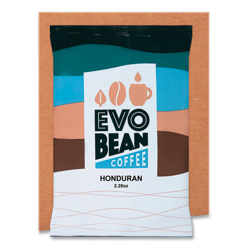 Evo Bean Coffee Ground Fraction Packs, Honduran, 2.25 Oz, 24/Carton