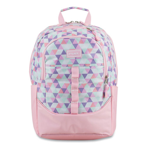Image of Fuel Geometric Backpack, Fits Device Up To 15.9", 12.5 X 7.63 X 18, Pink/Purple
