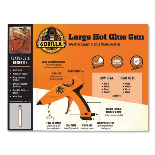 Dual Temp Hot Glue Gun, Orange/Black