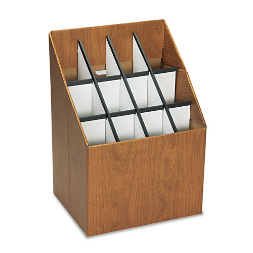 Image of Safco® Corrugated Roll Files, 12 Compartments, 15W X 12D X 22H, Woodgrain