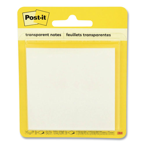 Post-it® Transparent Notes, 2.88" x 2.88", 36 Sheets/Pad