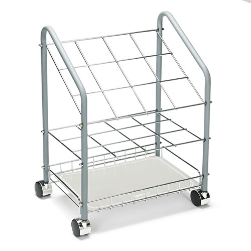 Wire Roll/Files, 12 Compartments, 18w x 12.75d x 24.5h, Gray