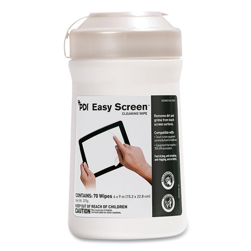 PDI Easy Screen Cleaning Wipes, 9 x 6, White, 70/Pack