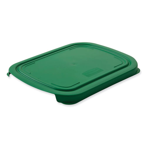 Rubbermaid® Commercial Compost Bin Lid, For 3.3 and 5 gal Bins, 16.3w x 12.9d x 1.1h, Compost Green, 6/Pack