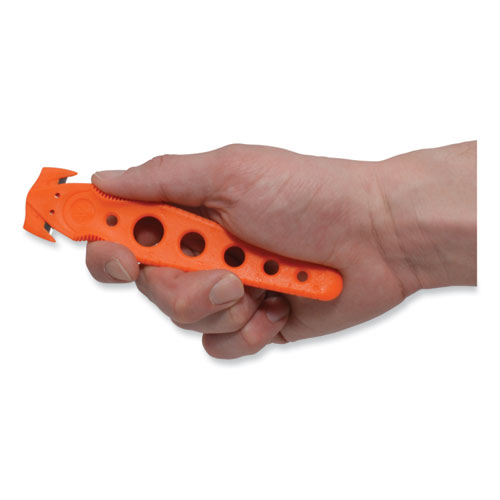 Image of Westcott® Safety Cutter, 1.2" Blade, 5.75" Plastic Handle, Orange, 5/Pack