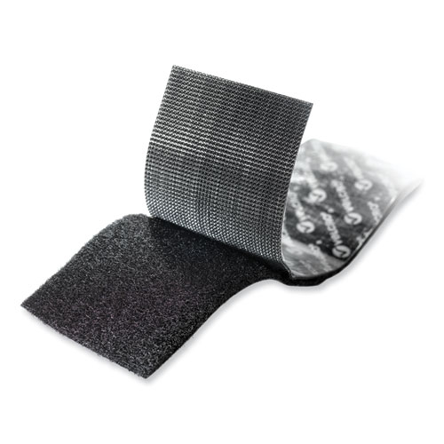 Velcro Industrial Strength Heavy-Duty Fastener, 2 x 4 ft, Black, 2/Pack