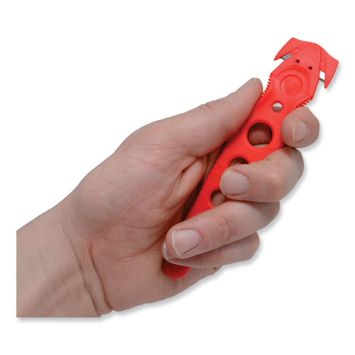 Safety Cutter, 1.2" Blade, 5.75" Plastic Handle, Red, 5/Pack