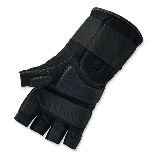 ProFlex 910 Half-Finger Impact Gloves + Wrist Support, Black, Large, Pair, Ships in 1-3 Business Days
