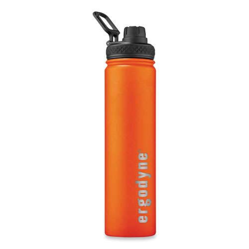 Ergodyne® Chill-Its 5152 Insulated Stainless Steel Water Bottle, 25 Oz, Orange, Ships In 1-3 Business Days