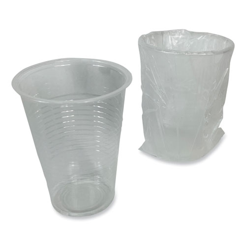 Image of Boardwalk® Translucent Plastic Cold Cups, Individually Wrapped, 9 Oz, Polypropylene, 1,000/Carton