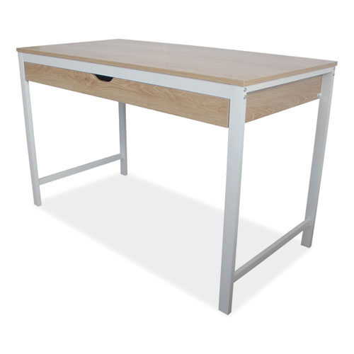 Modern Writing Desk, 47.24" x 23.62" x 29.92", Beigewood/White