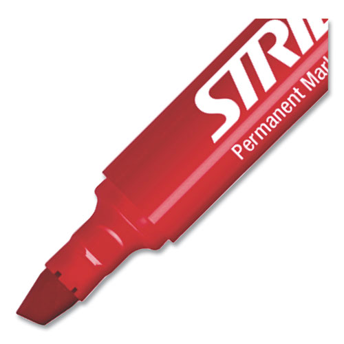 Image of Stride Stridemark Permanent Marker, Fine Bullet Tip, Red, 12/Pack