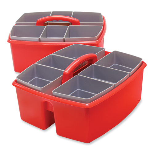 Image of Storex Large Caddy With Sorting Cups, Red, 2/Carton